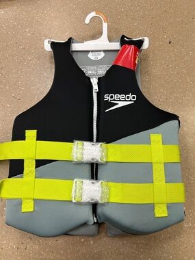 Speedo Adults Black, Gray & Neon Yellow Swim Vest
